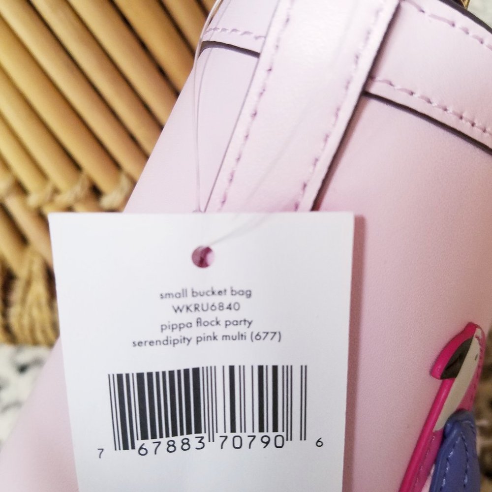 Kate Spade Pippa Flock Party Small Bucket Bag - Picture 8 of 9